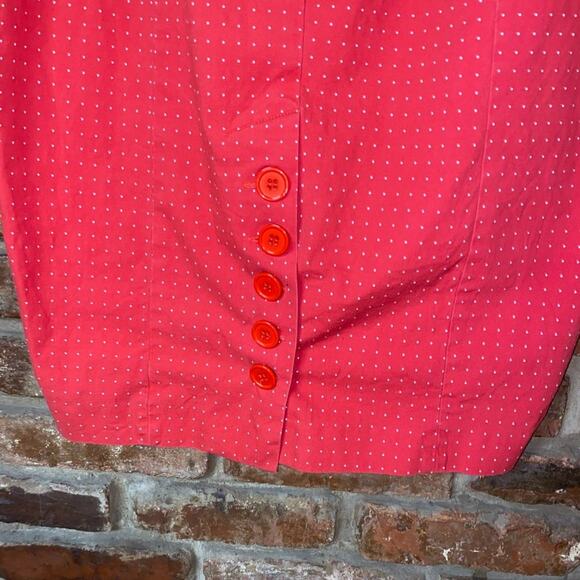 Torrid Red White Polka Dot Button-Back Midi Straight Pencil Skirt Women's Sz 14 - Picture 6 of 8